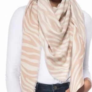 Inc International Concepts Womens Zebra Print Triangle Scarf Natural Color - NWT